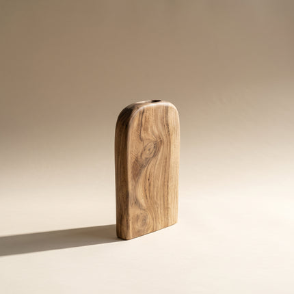 Tall wooden vase