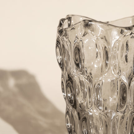 Textured Smoky Glass Vase