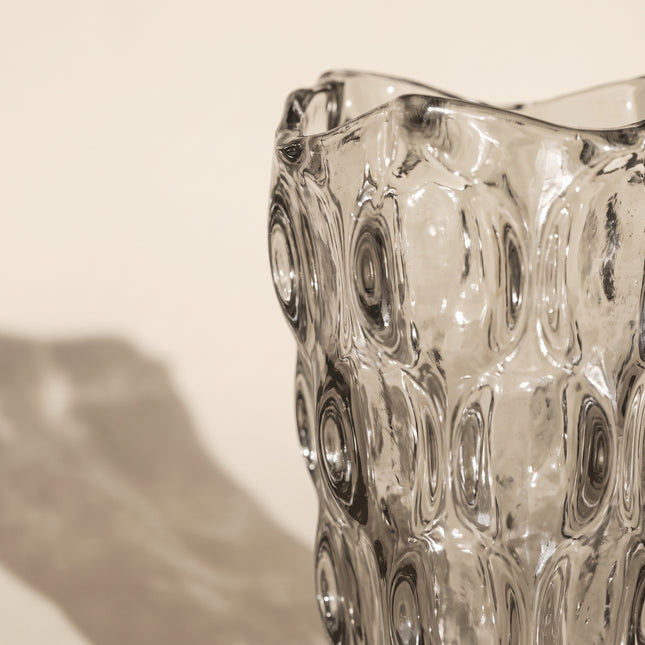 Textured Smoky Glass Vase