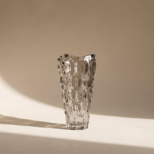 Textured Smoky Glass Vase