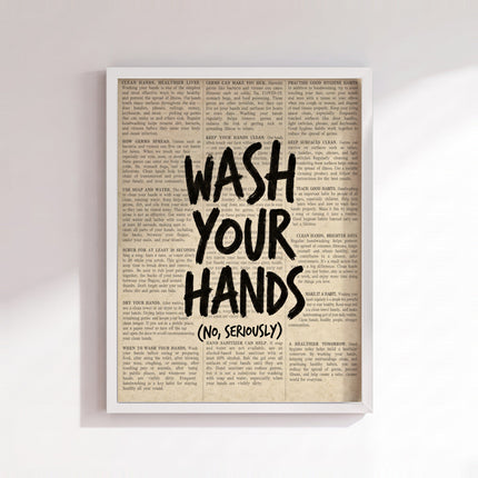 Wash Your Hands Poster (White Frame)