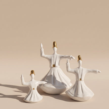 Whirling Dervish Figurine Set - دراويش - White